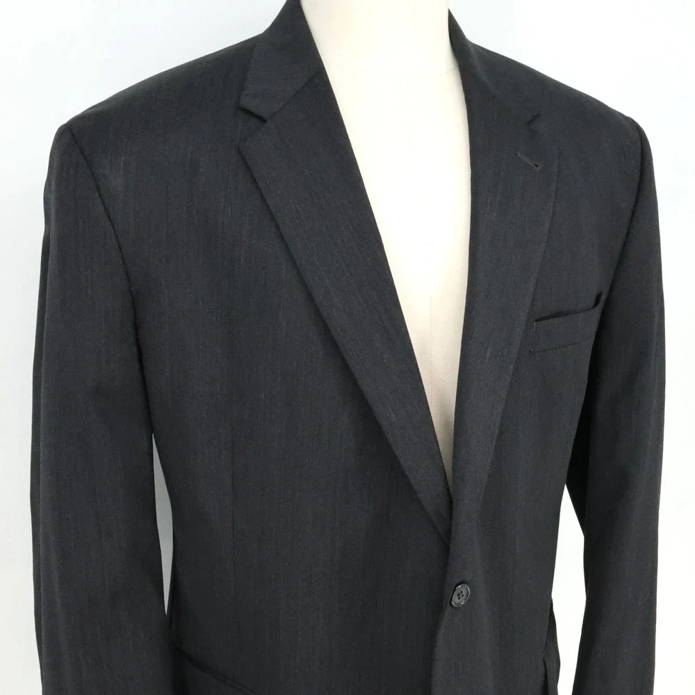 Jos A Bank Sport Coat Mens 48R Signature Charcoal Gray Wool Jacket Lined Career